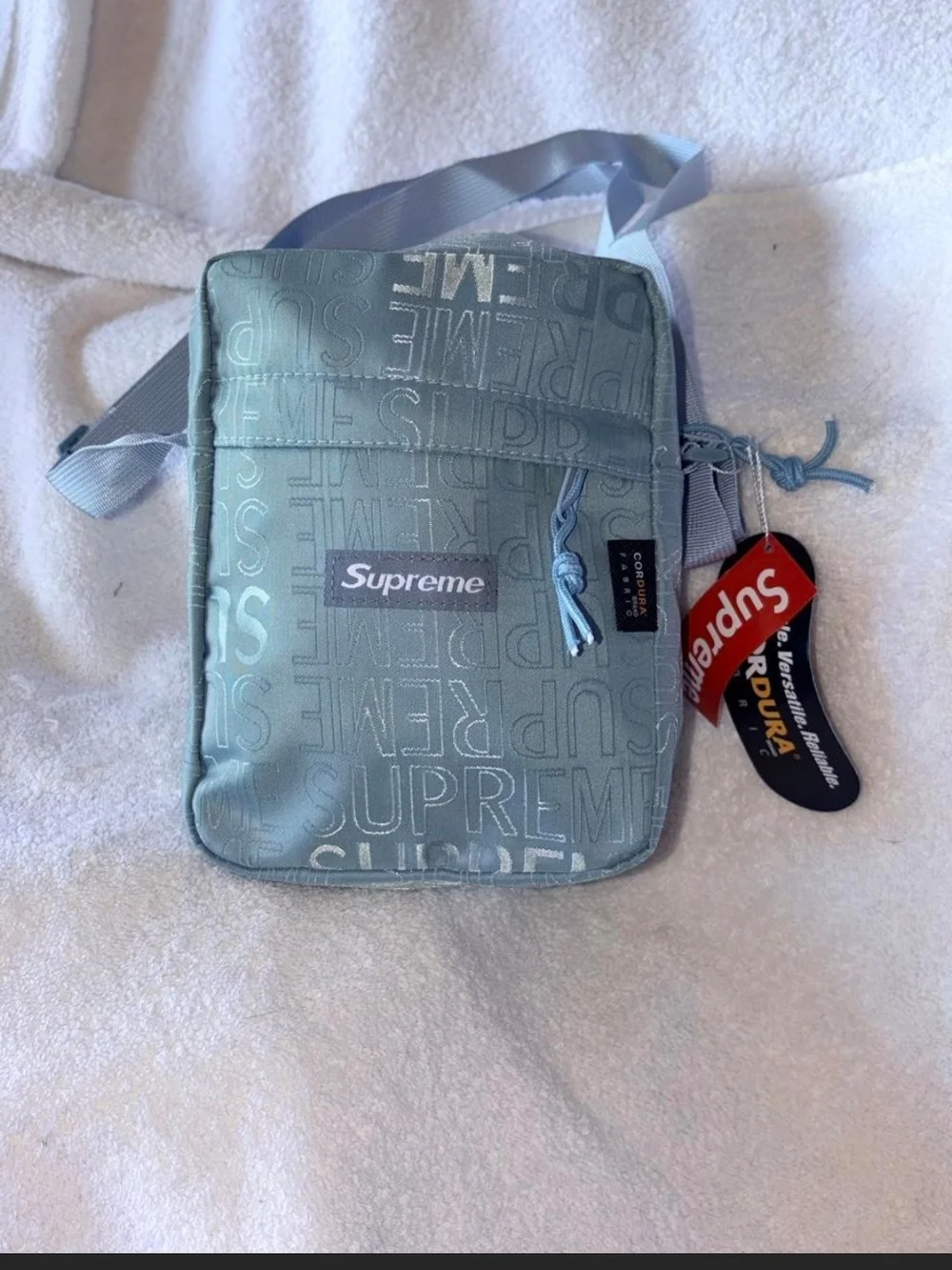 Supreme Powder Blue Logo Crossbody Bag